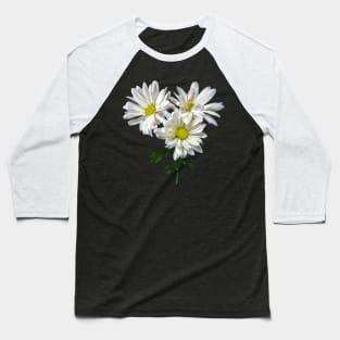 Three White Daisies Baseball T-Shirt